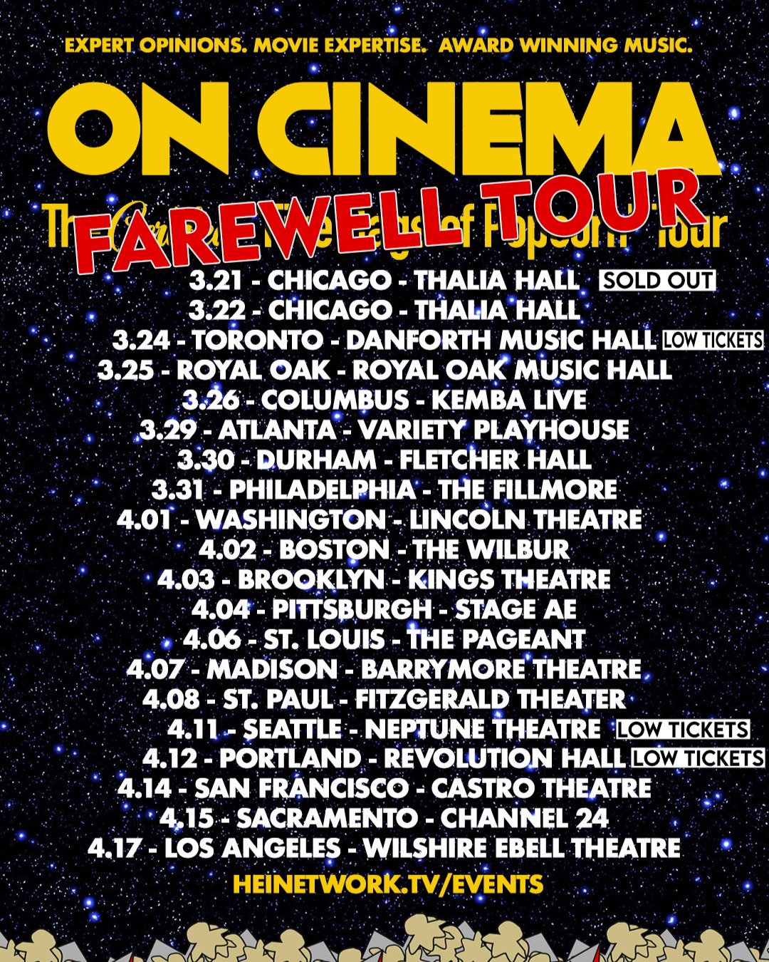 Tim Heidecker On Cinema Farewell Tour Poster 2026